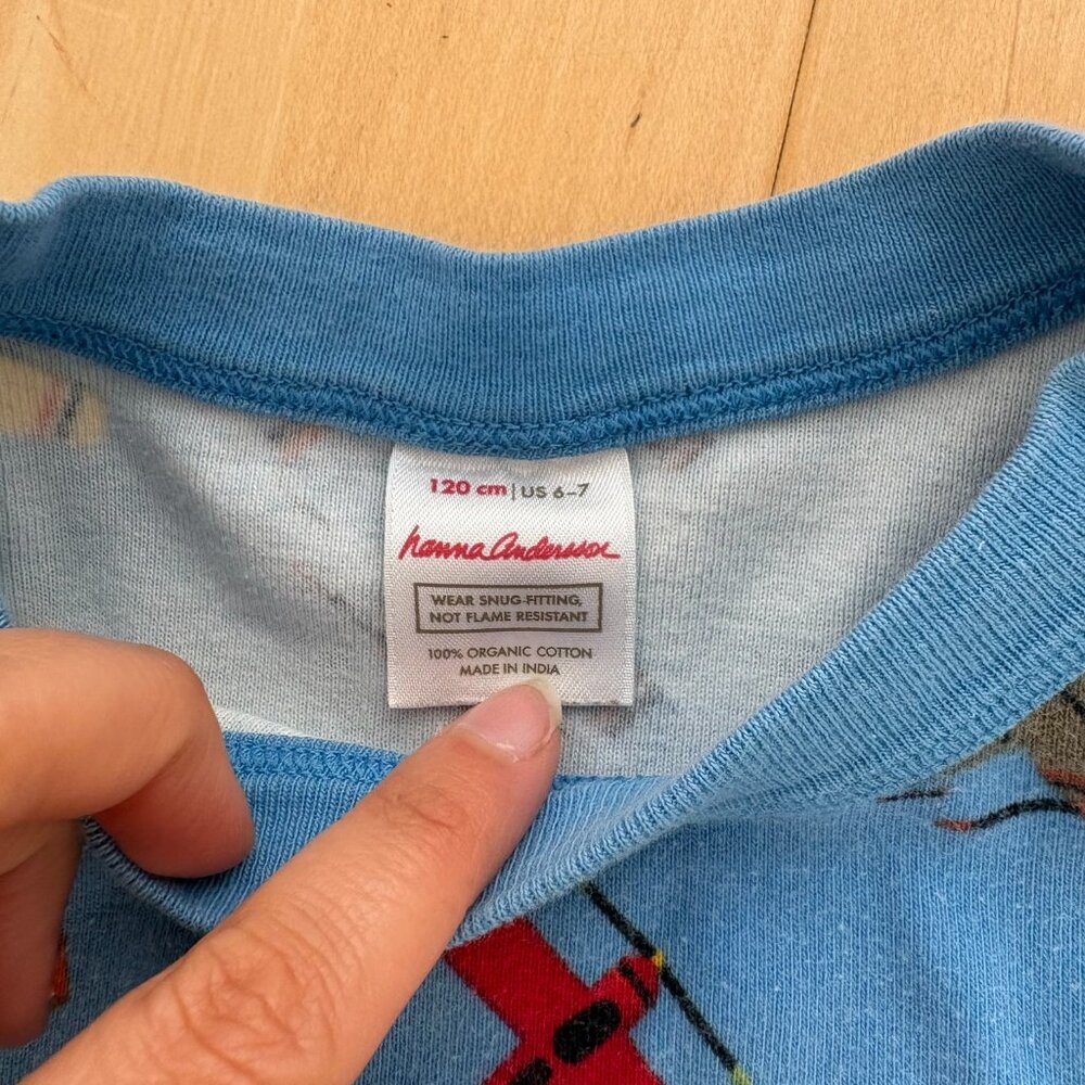 Hanna Andersson Airplane Pajama Set Size 6-7 shorts + short sleeve top Cotton - Picture 7 of 7